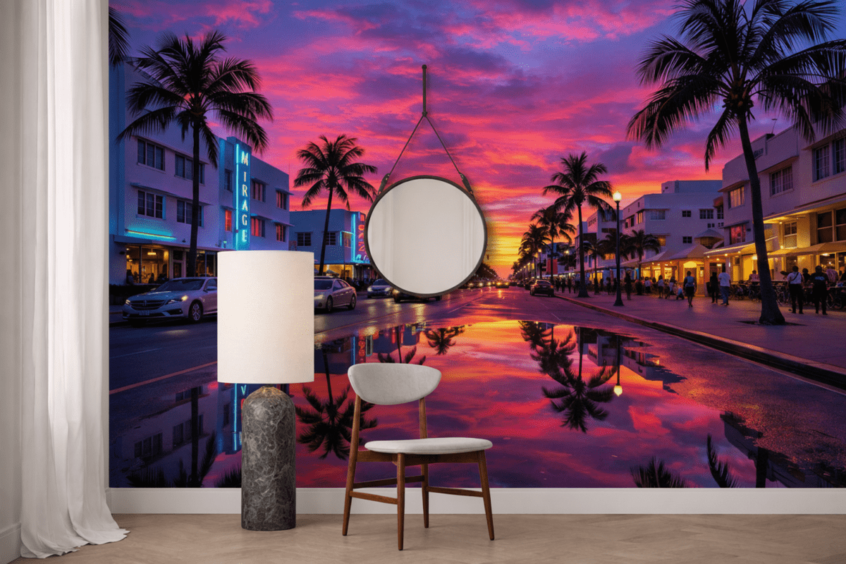 Neon Bay Reflection