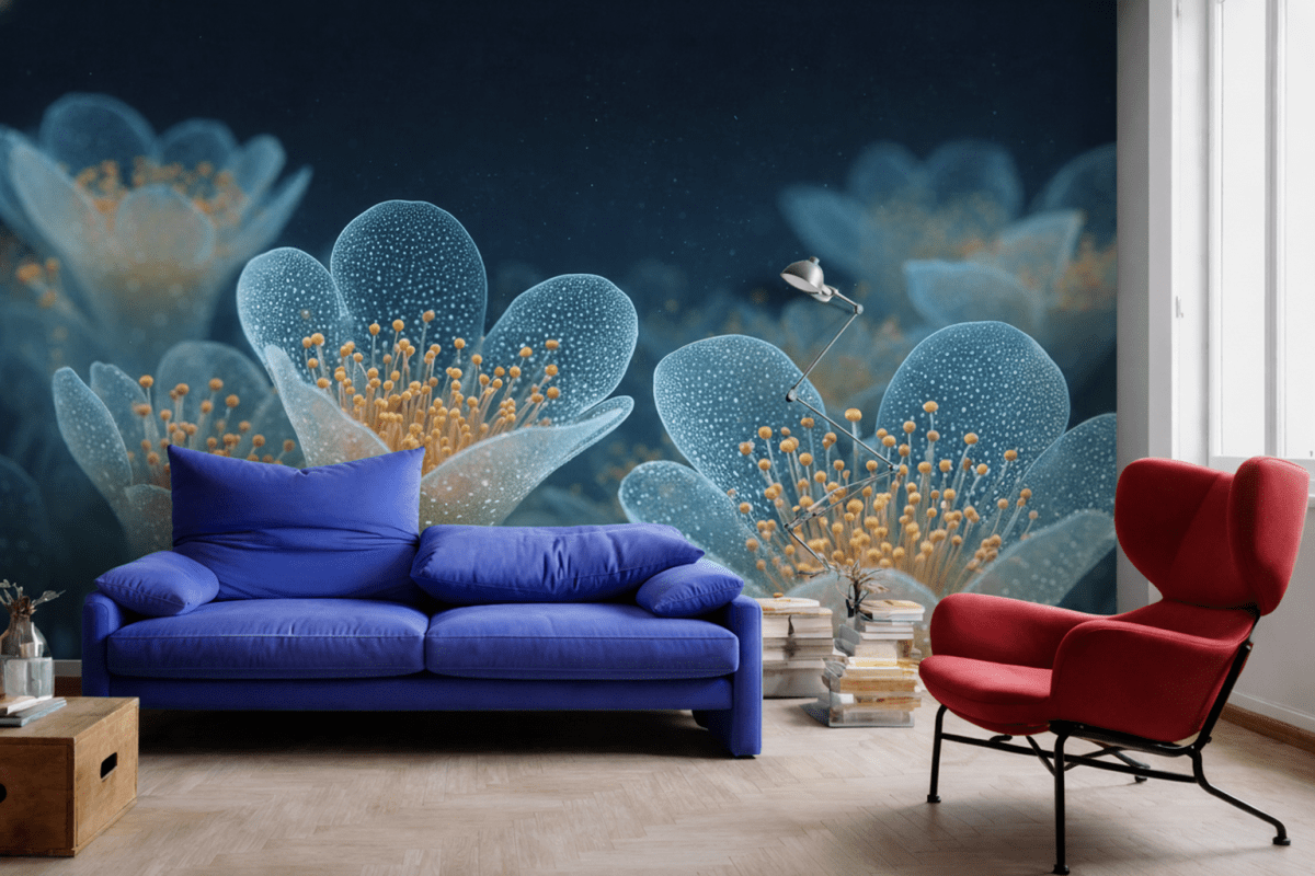 Frosted Floral Mural