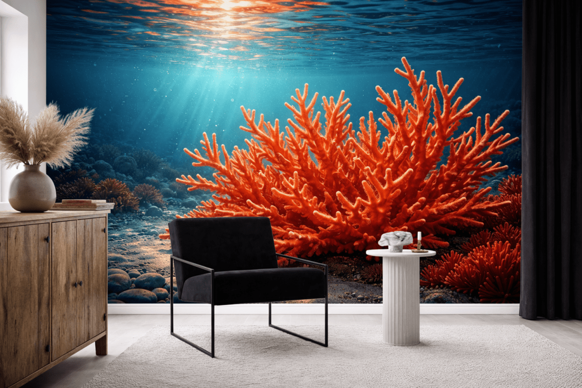 Crimson Fractal Mural