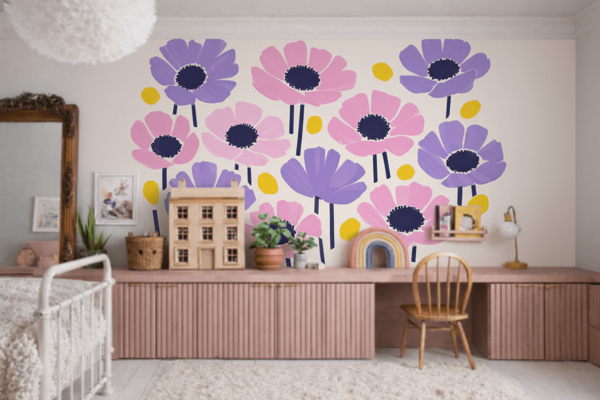 Vibrant Blossom Mural