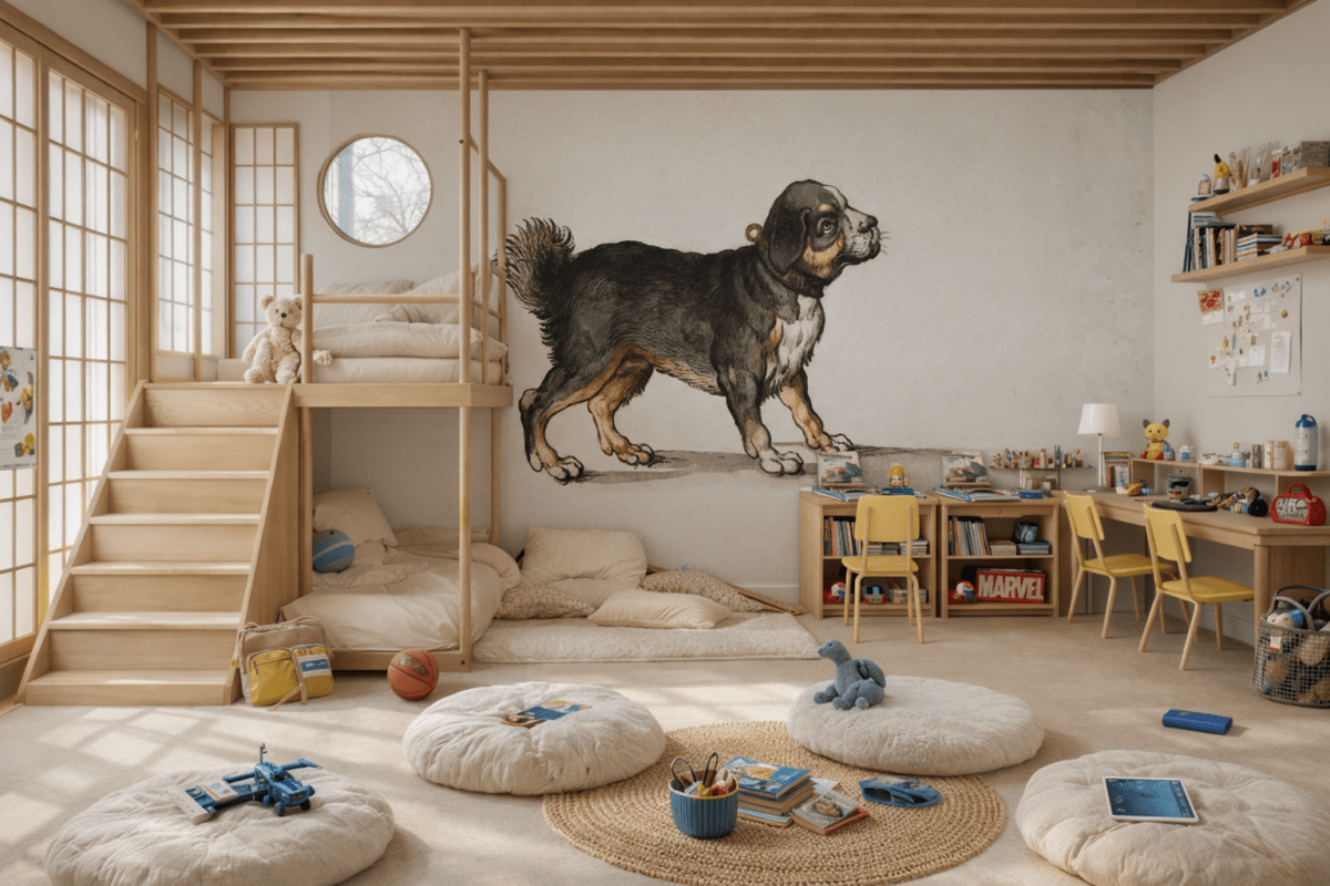 Playful Canine Silhouette