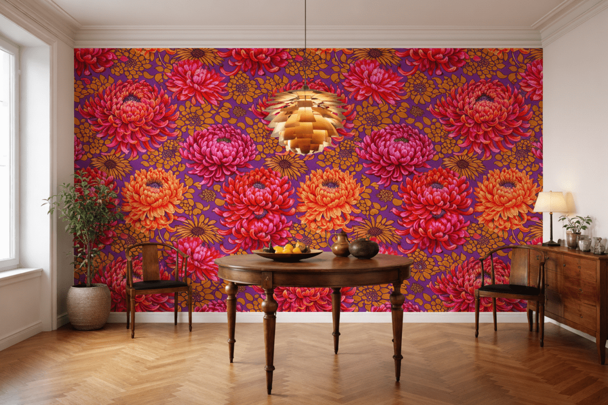 Saffron Chrysanthemum Tapestry