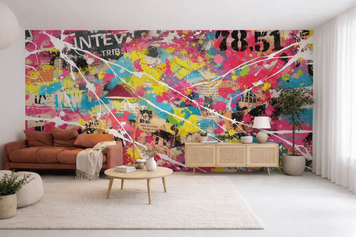 Vibrant Graffiti Cascade