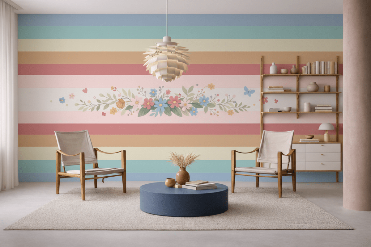 Floral Stripe Canvas