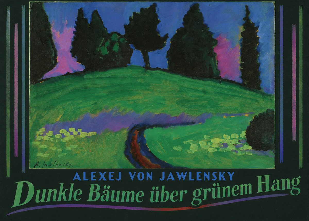 Alexej von Jawlensky Dunkle Bäume Über Grünem Hang No6 - Plakat