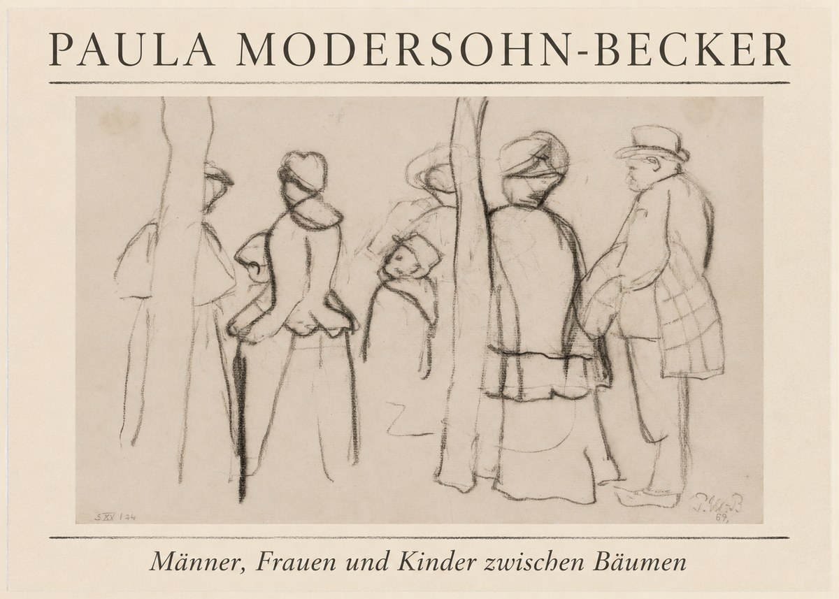 Paula Modersohn-Becker Männer, Frauen Und Kinder Zwischen Bäumen No1 - Plakat
