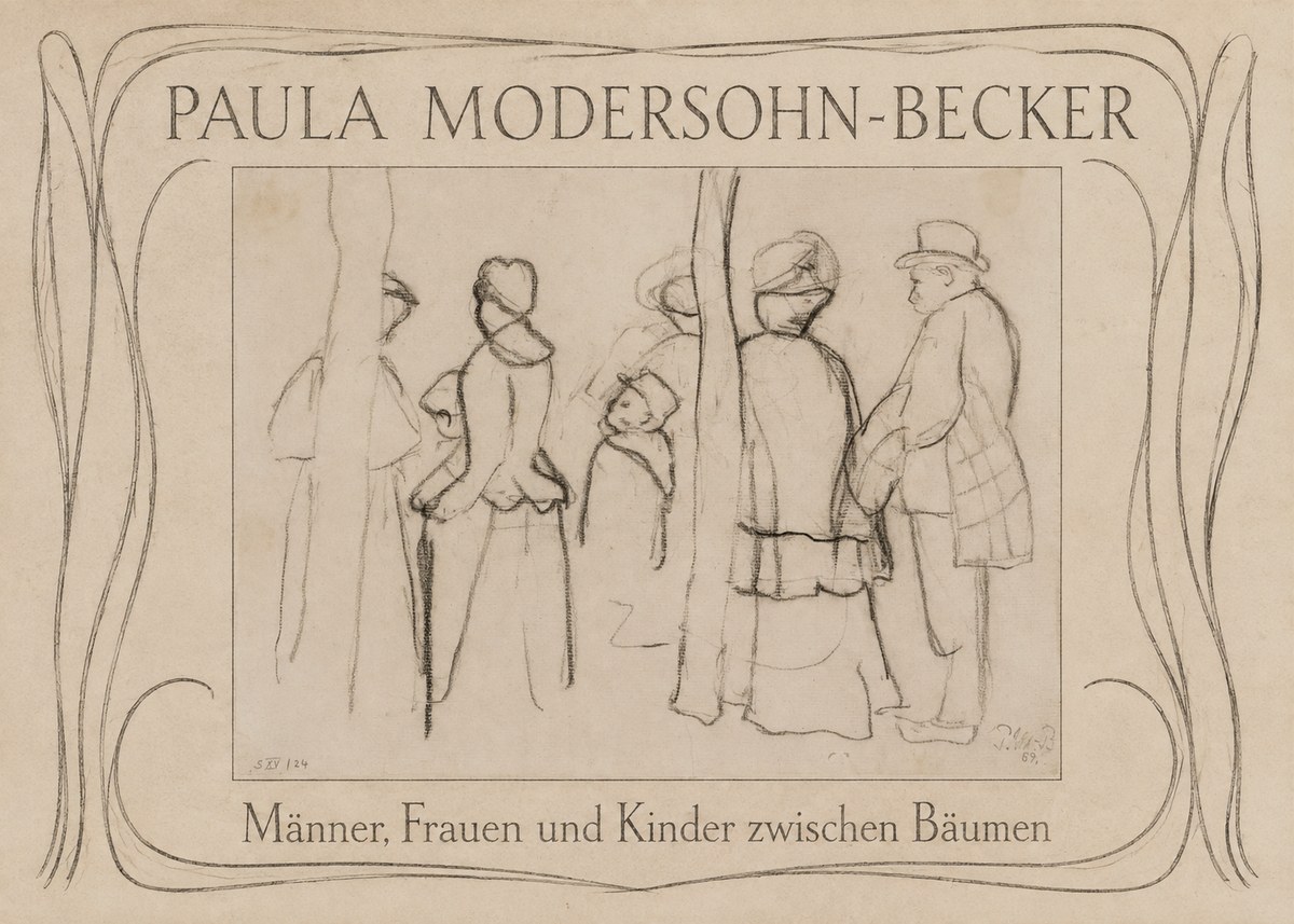 Paula Modersohn-Becker Männer, Frauen Und Kinder Zwischen Bäumen No3 - Plakat
