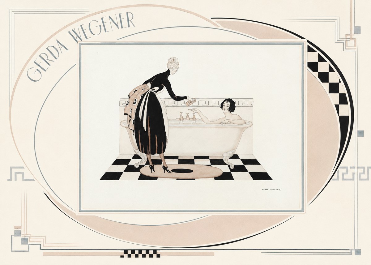 Gerda Wegener Woman in Bathtub No3 - Plakat