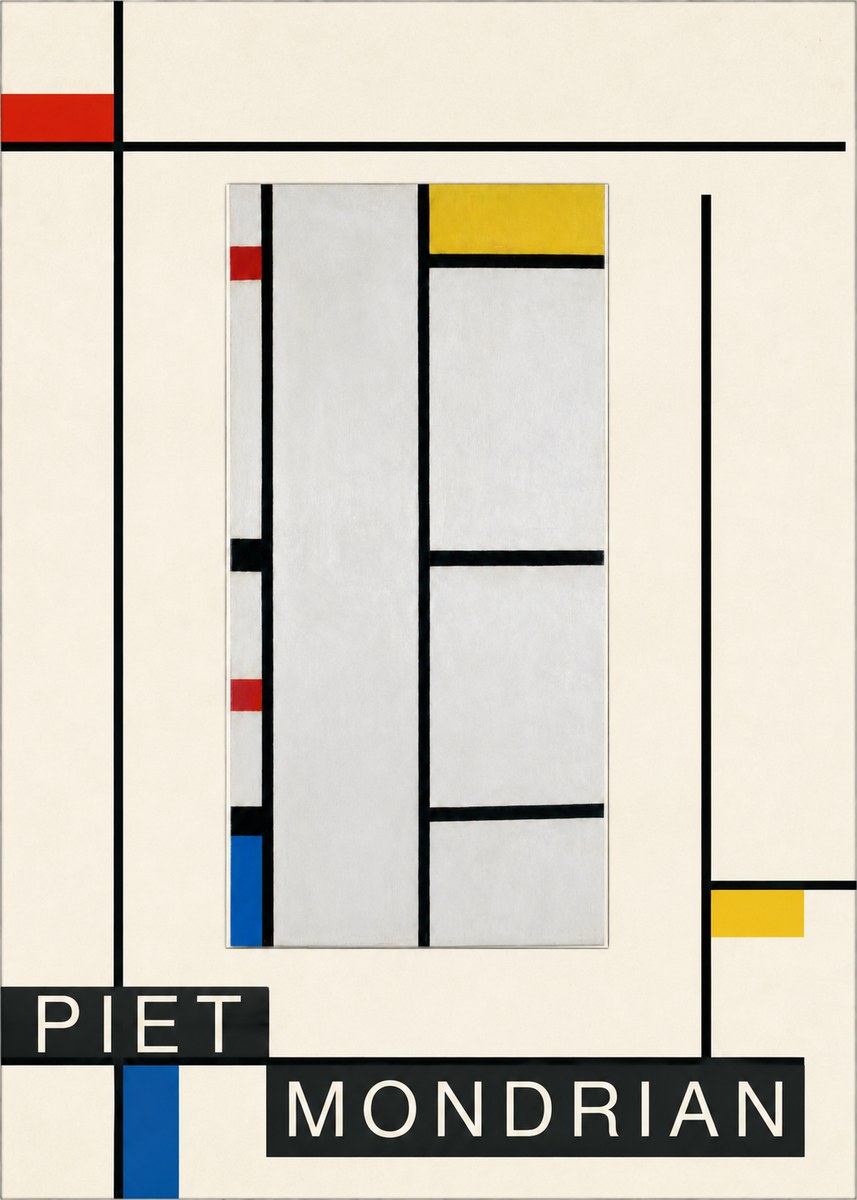 Piet Mondrian Composition with Red, Yellow, and Blue No4 - Plakat