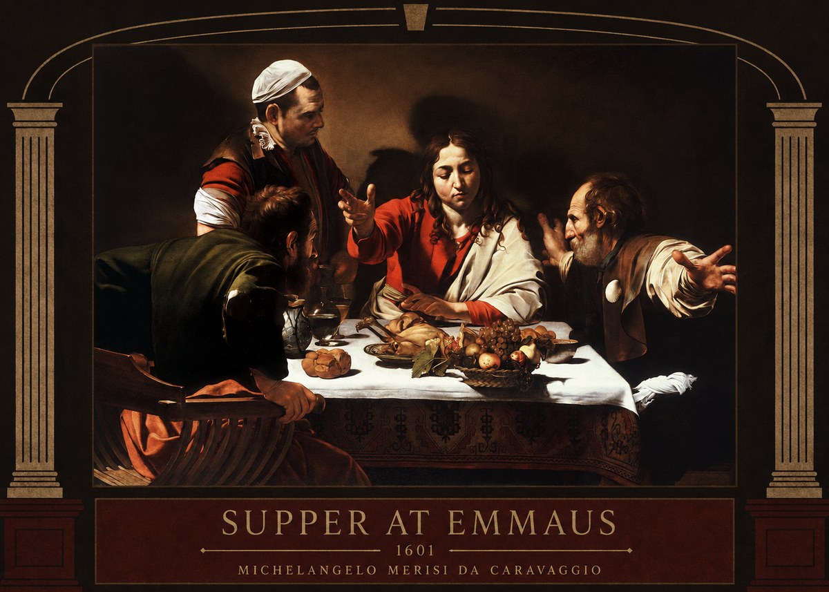 Michelangelo Merisi da Caravaggio Supper at Emmaus No3 - Plakat