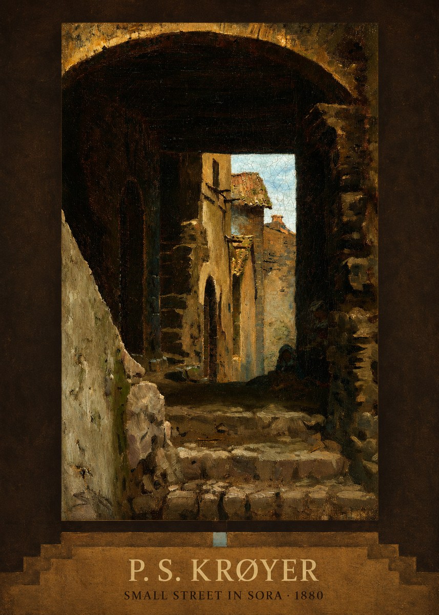 P.S. Krøyer Archway in an Italian Street No5 - Plakat