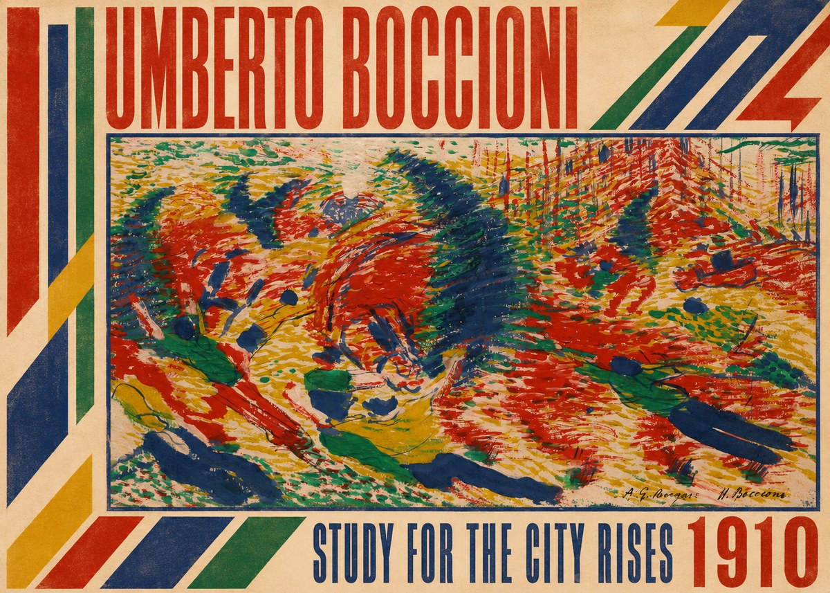 Umberto Boccioni Study for the City Rises No3 - Plakat