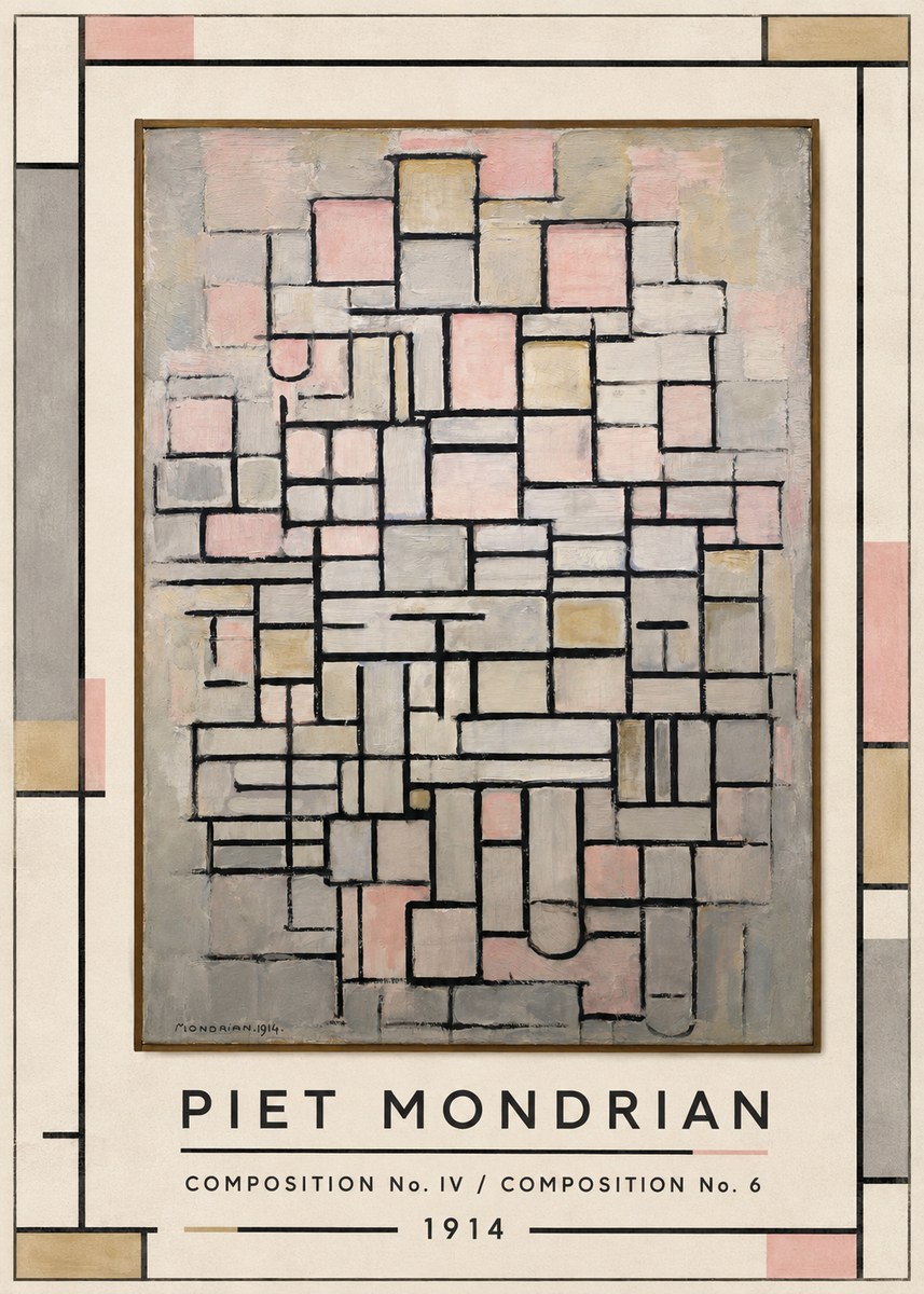 Piet Mondrian Composition No. Iv / Composition No. 6 No1 - Plakat