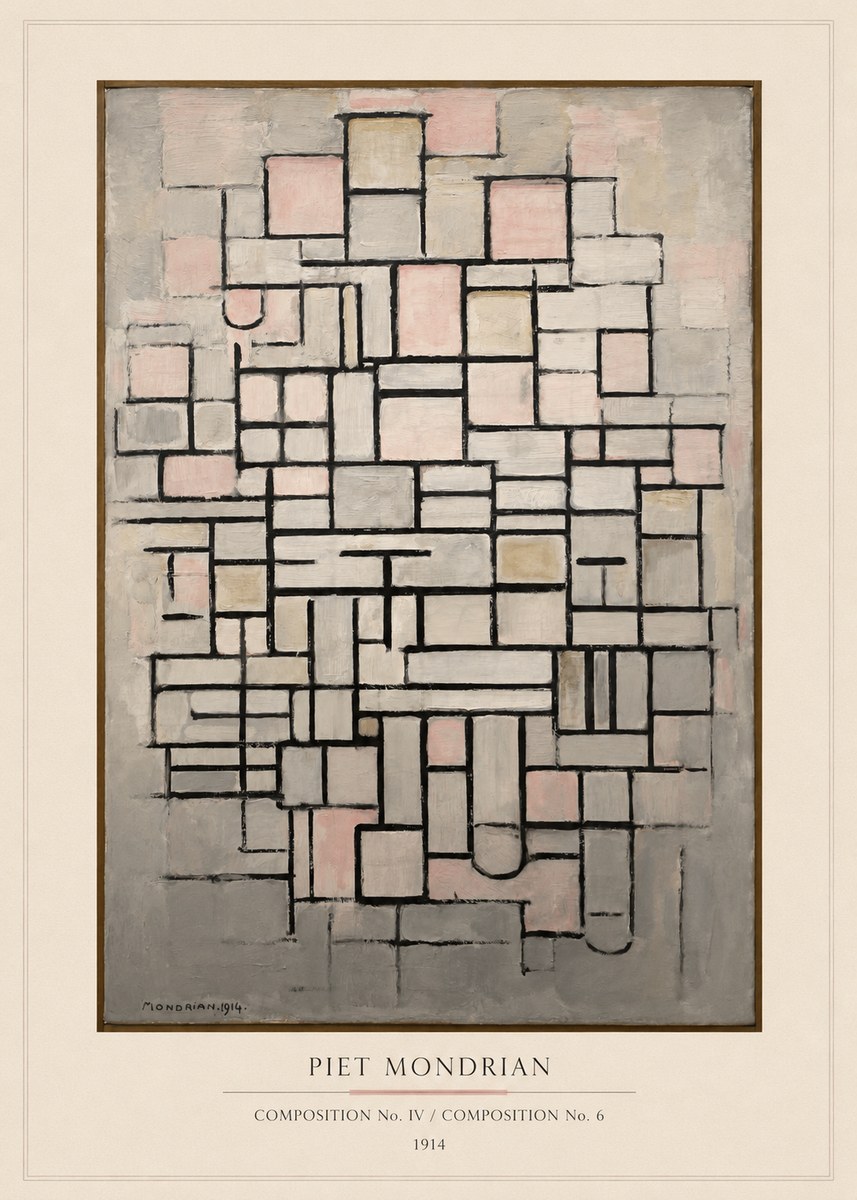 Piet Mondrian Composition No. Iv / Composition No. 6 No5 - Plakat