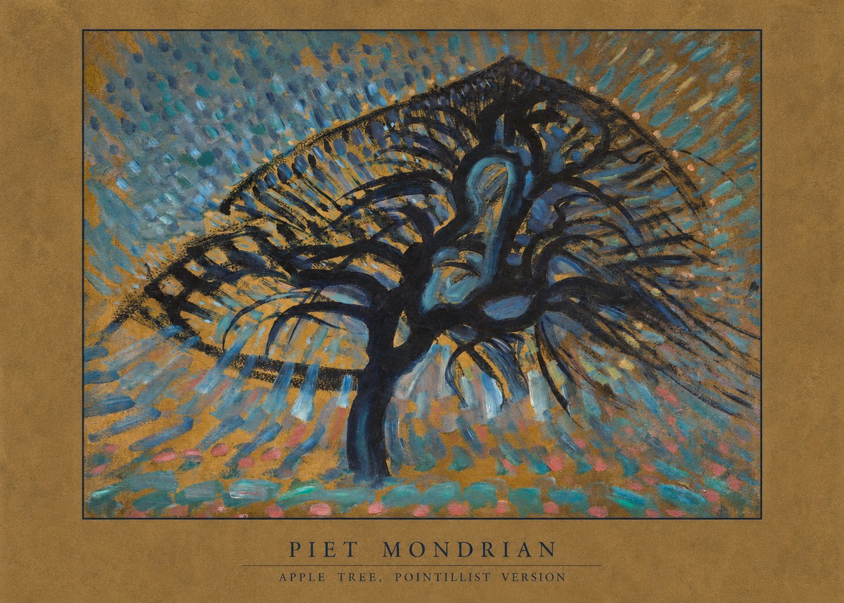 Piet Mondrian Apple Tree, Pointillist Version No6 - Plakat