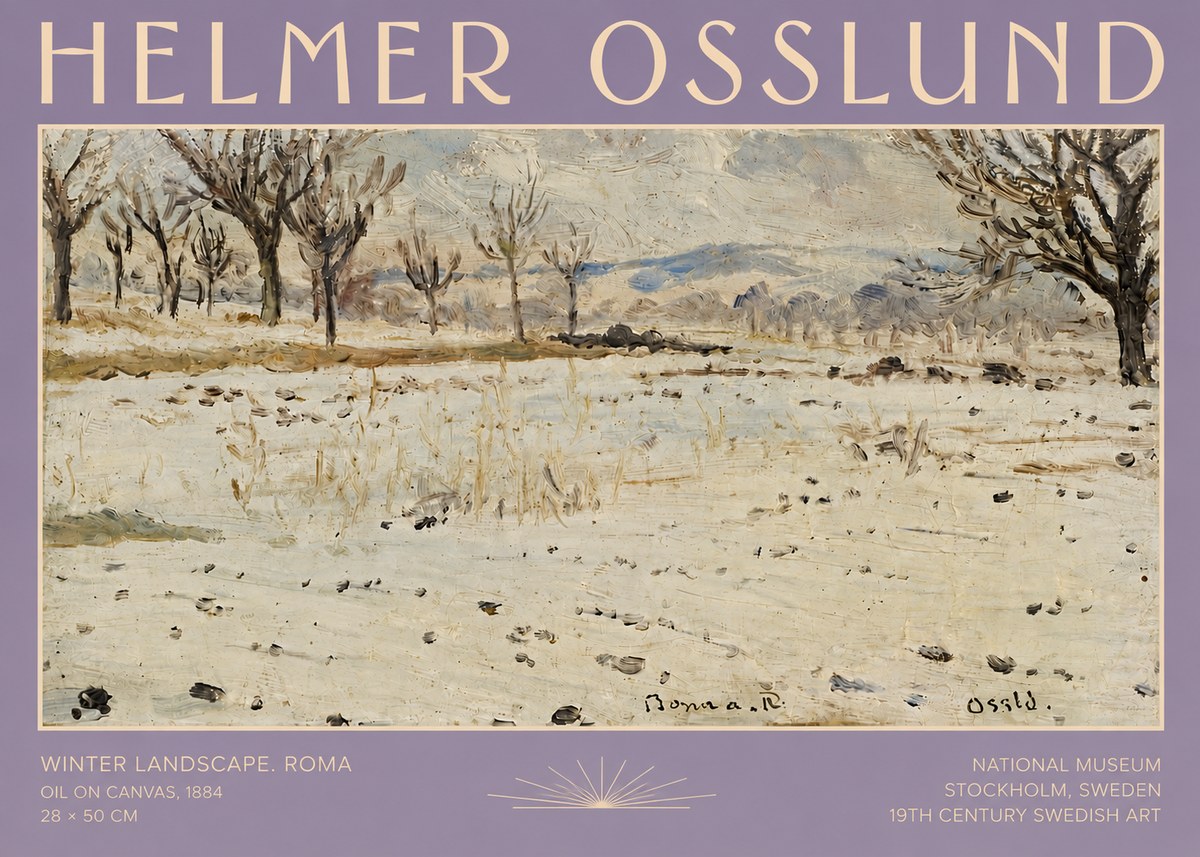 Helmer Osslund Winter Landscape. Roma No5 - Plakat