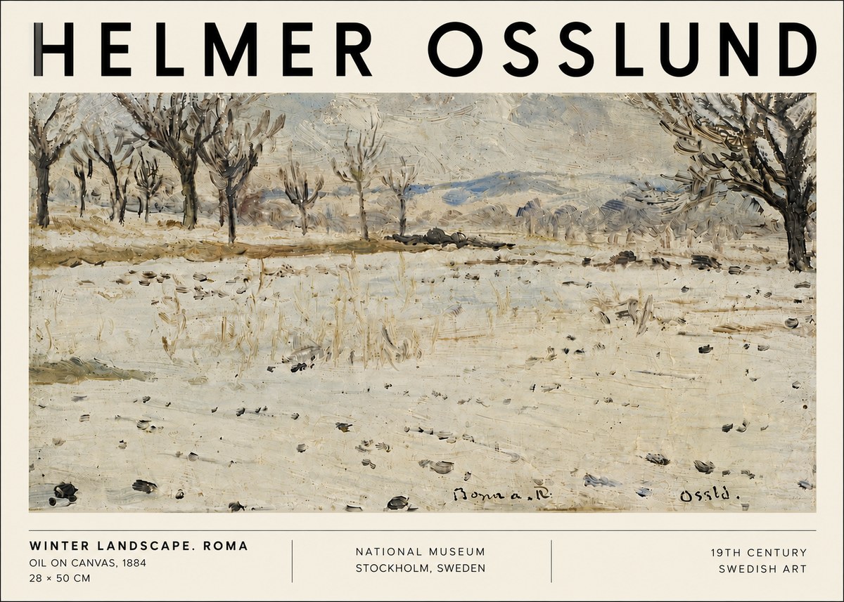 Helmer Osslund Winter Landscape. Roma No6 - Plakat