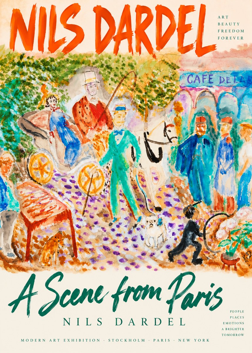 Nils Dardel A Scene from Paris No4 - Plakat
