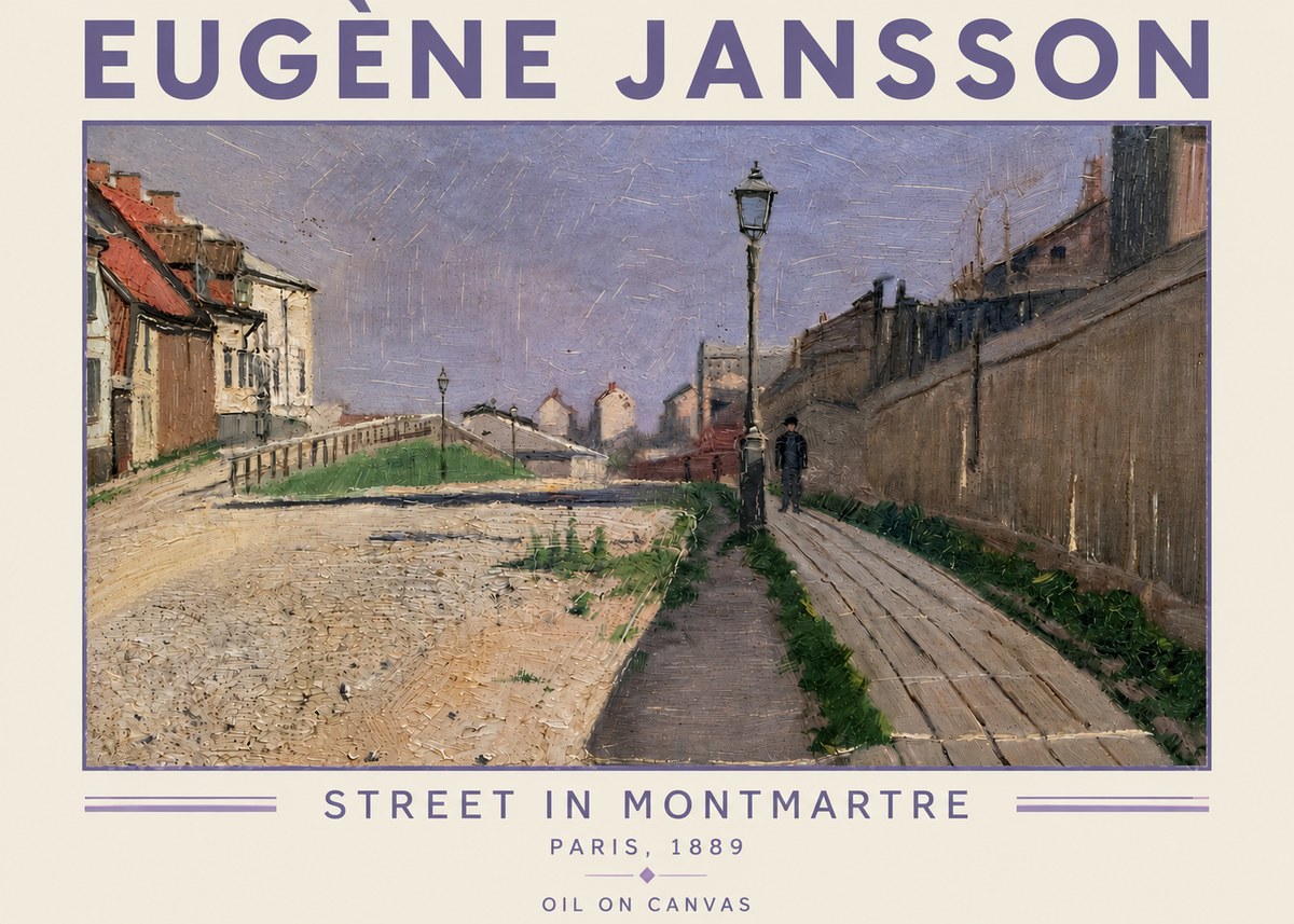 Eugène Jansson Street in Montmartre, 1889 No4 - Plakat