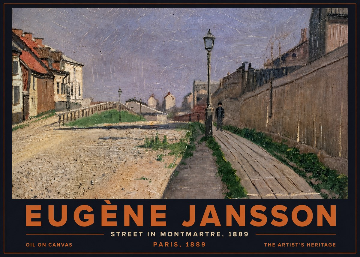 Eugène Jansson Street in Montmartre, 1889 No5 - Plakat
