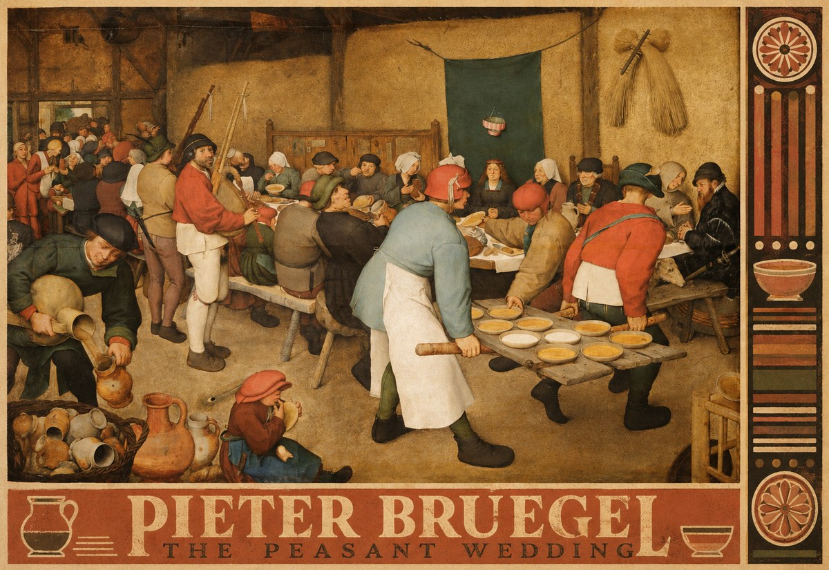 Pieter Bruegel The Peasant Wedding I No6 - Plakat