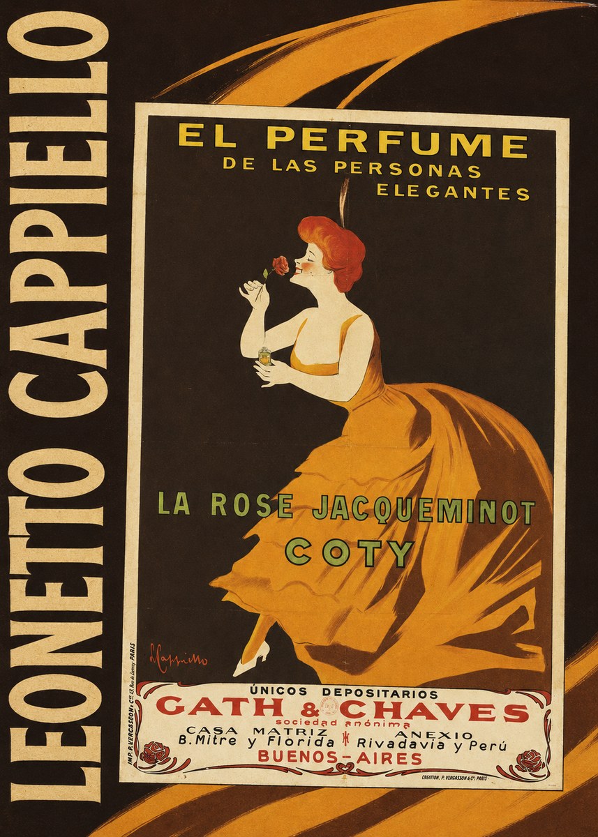 Leonetto Cappiello La Rose Jacqueminot Coty No4 - Plakat