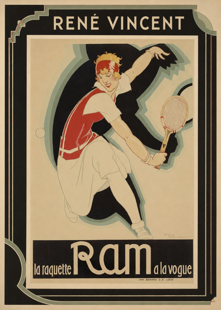 René Vincent Ram La Raquette À La Vogue No1 - Plakat