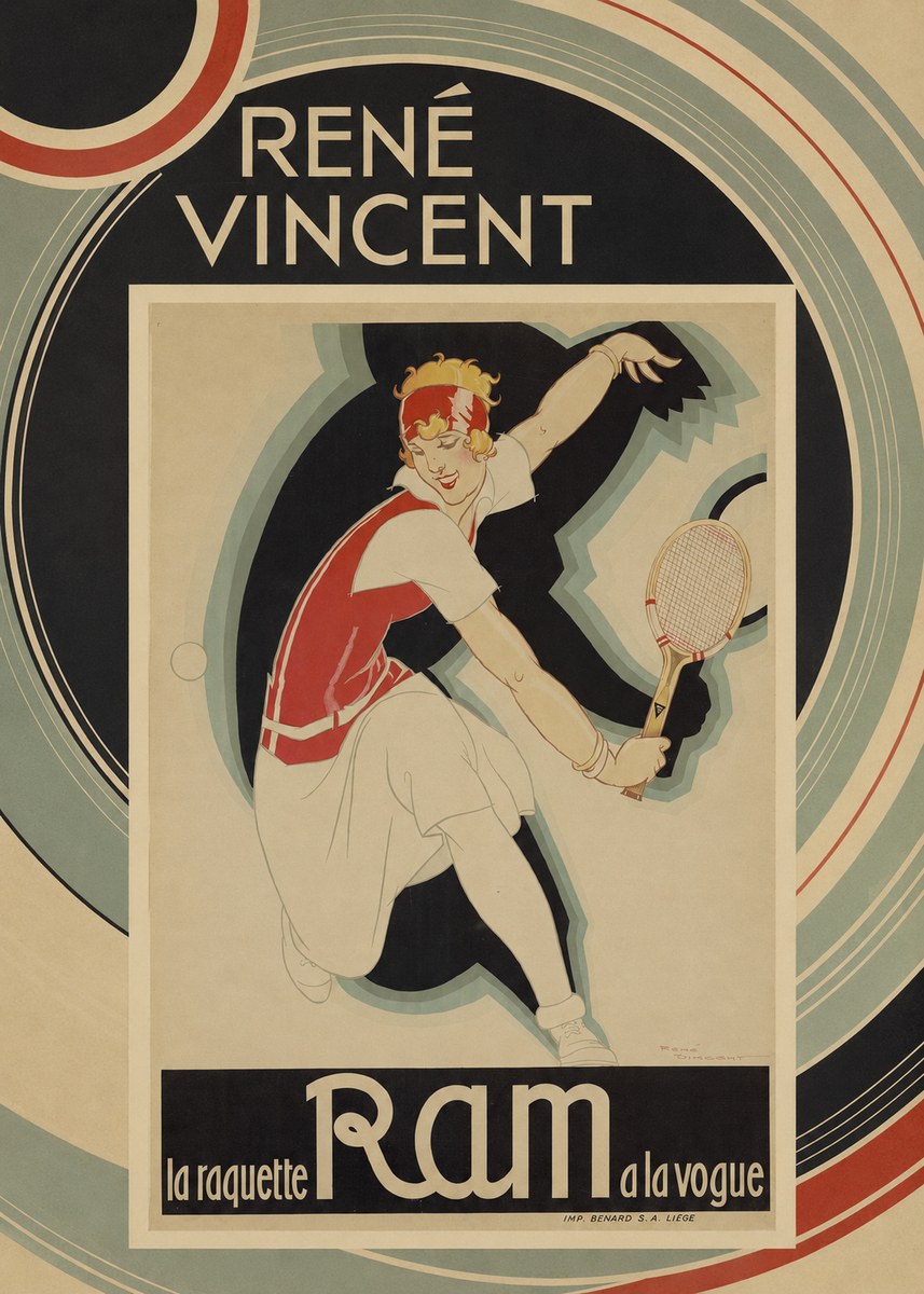 René Vincent Ram La Raquette À La Vogue No5 - Plakat