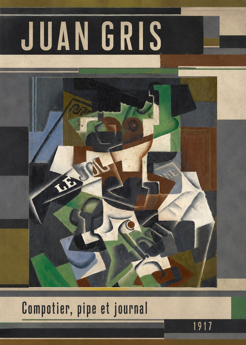 Juan Gris Compotier, Pipe Et Journal No3 - Plakat