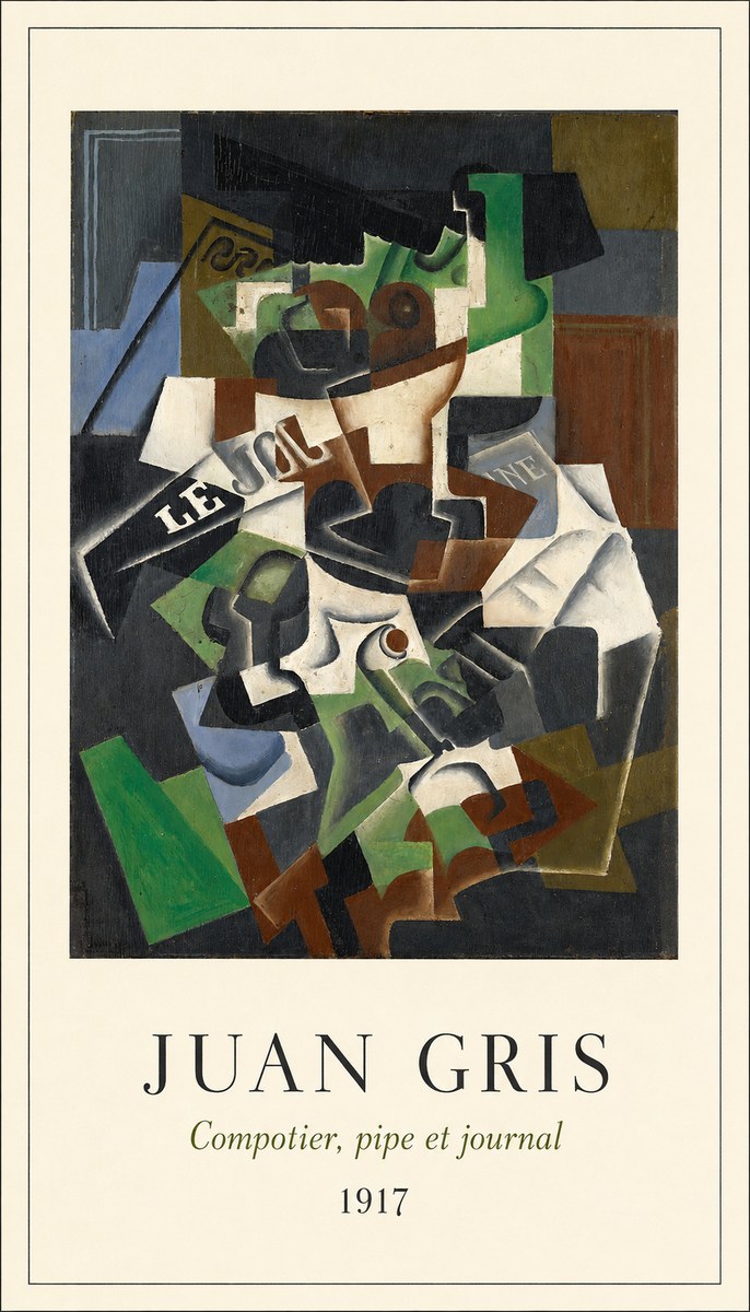Juan Gris Compotier, Pipe Et Journal No4 - Plakat
