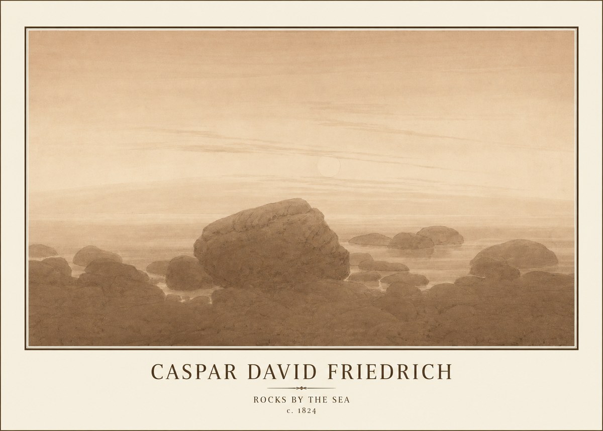 Caspar David Friedrich Rocks by the Sea No1 - Plakat