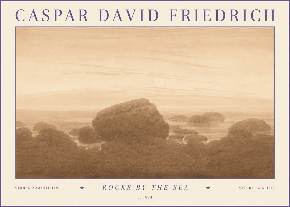 Caspar David Friedrich Rocks by the Sea No3 - Plakat