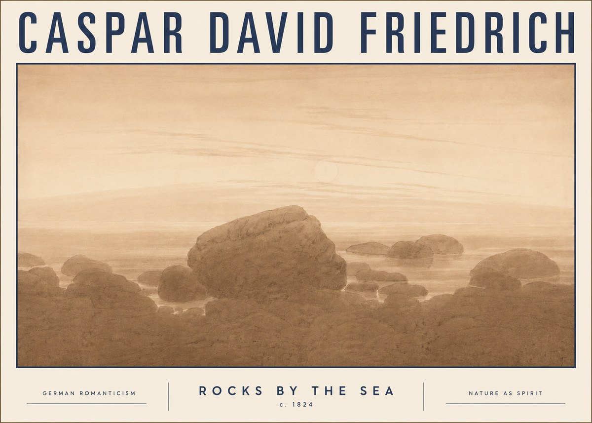 Caspar David Friedrich Rocks by the Sea No5 - Plakat