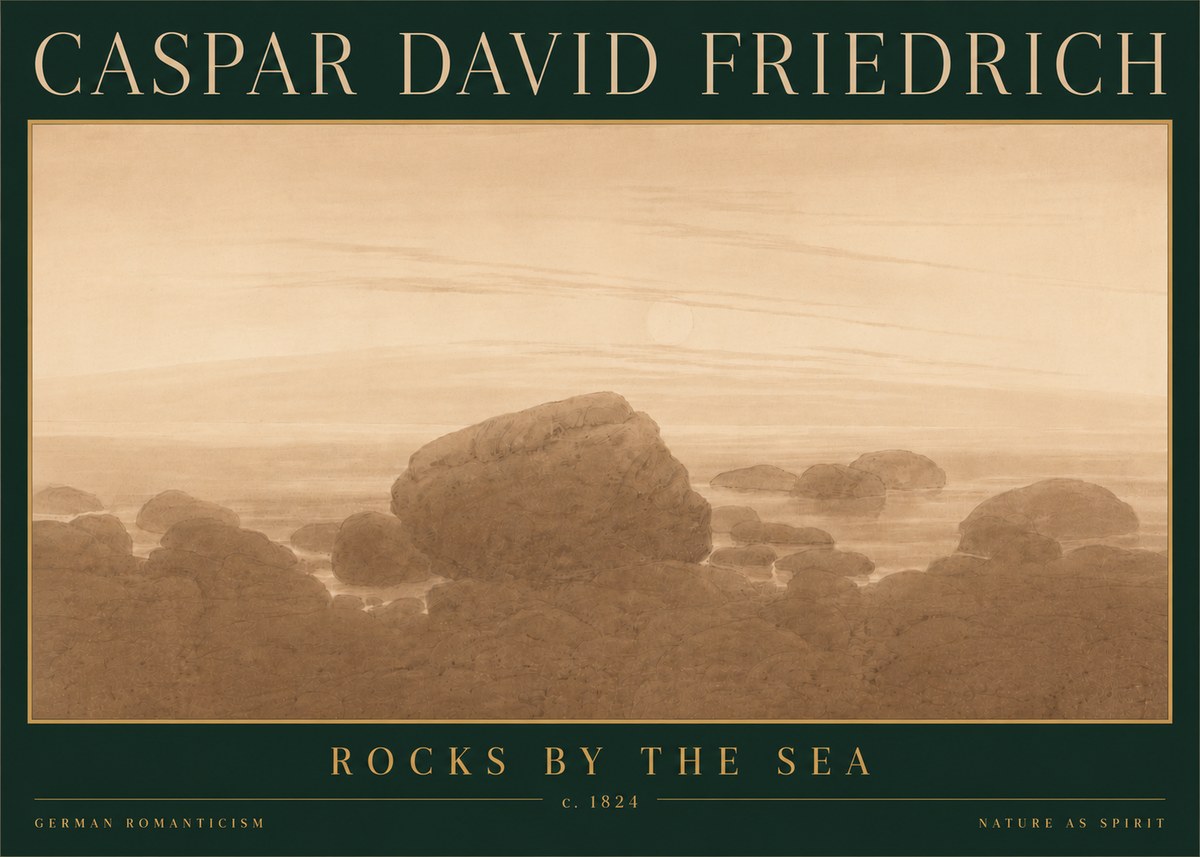 Caspar David Friedrich Rocks by the Sea No6 - Plakat