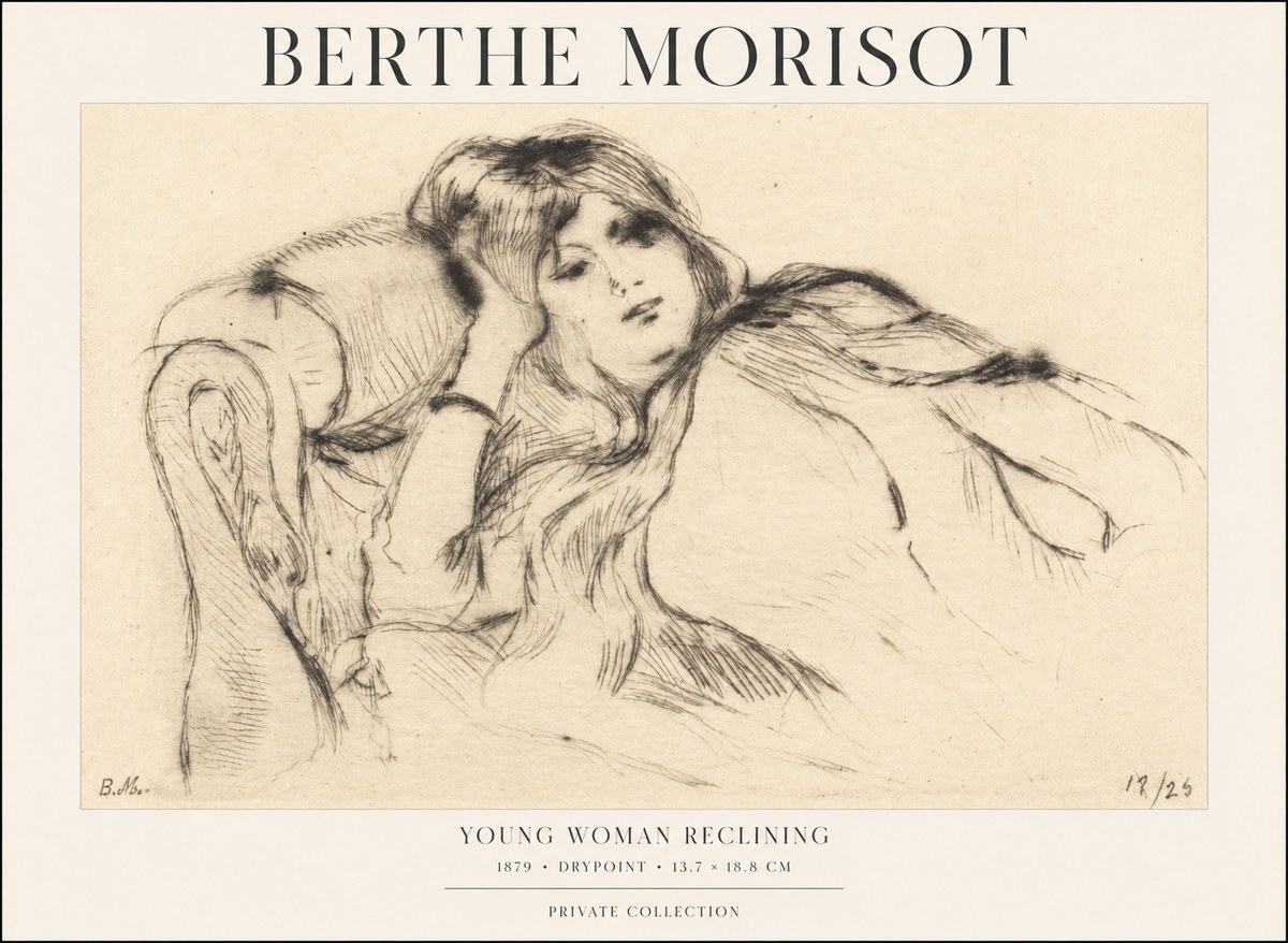 Berthe Morisot Young Woman Reclining II No1 - Plakat