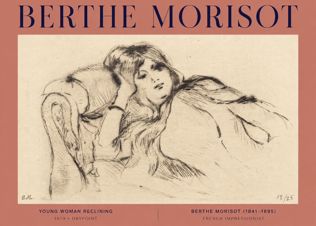Berthe Morisot Young Woman Reclining II No2 - Plakat