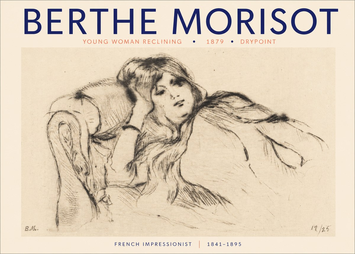 Berthe Morisot Young Woman Reclining II No3 - Plakat