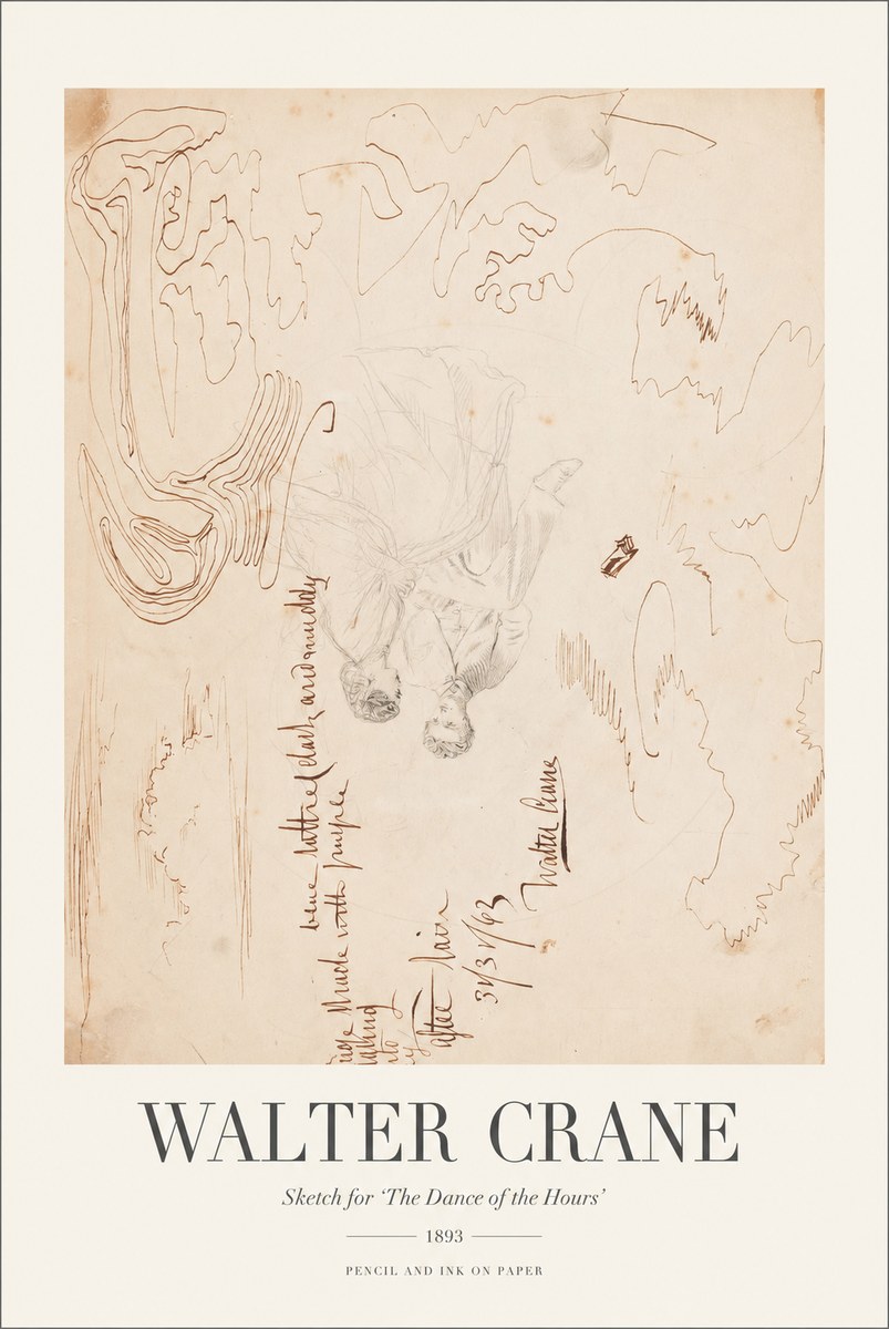 Walter Crane Sketch for 'the Dance of the Hours' No1 - Plakat