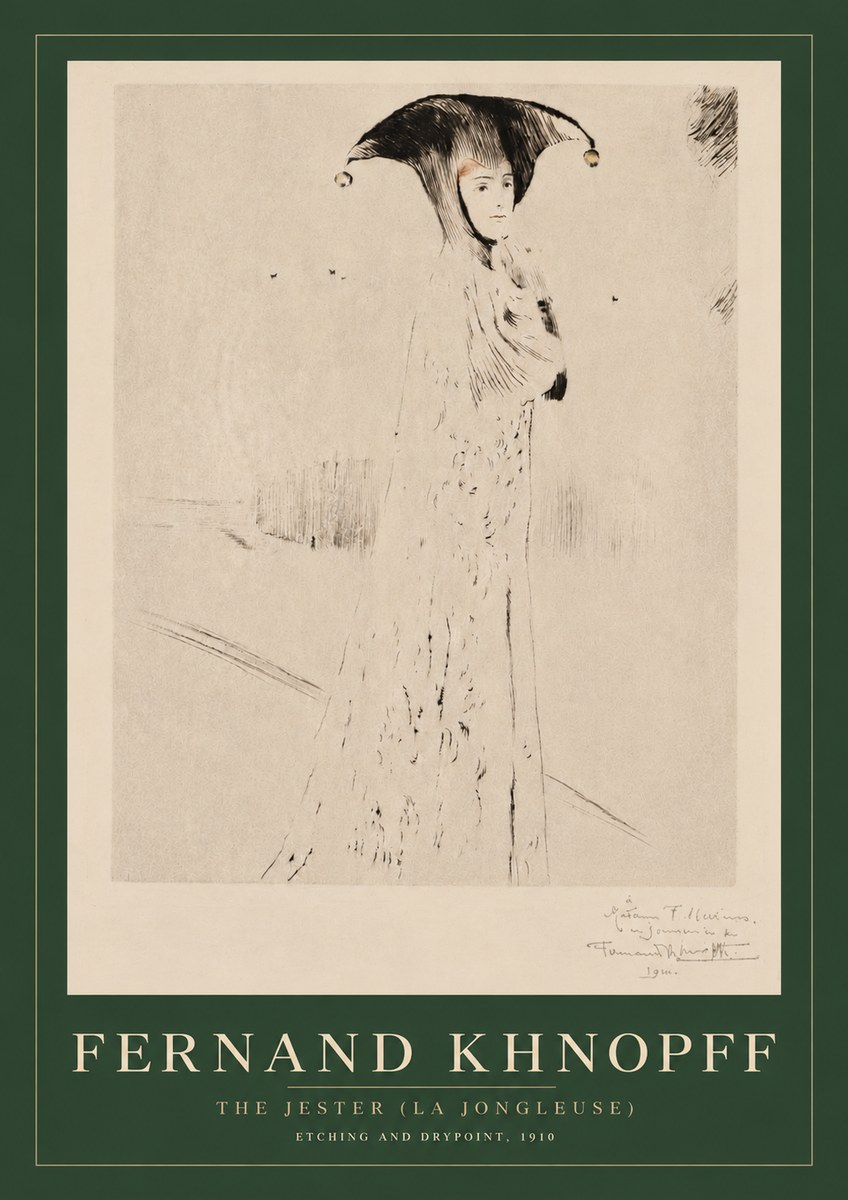 Fernand Khnopff The Jester (La Jongleuse) No3 - Plakat