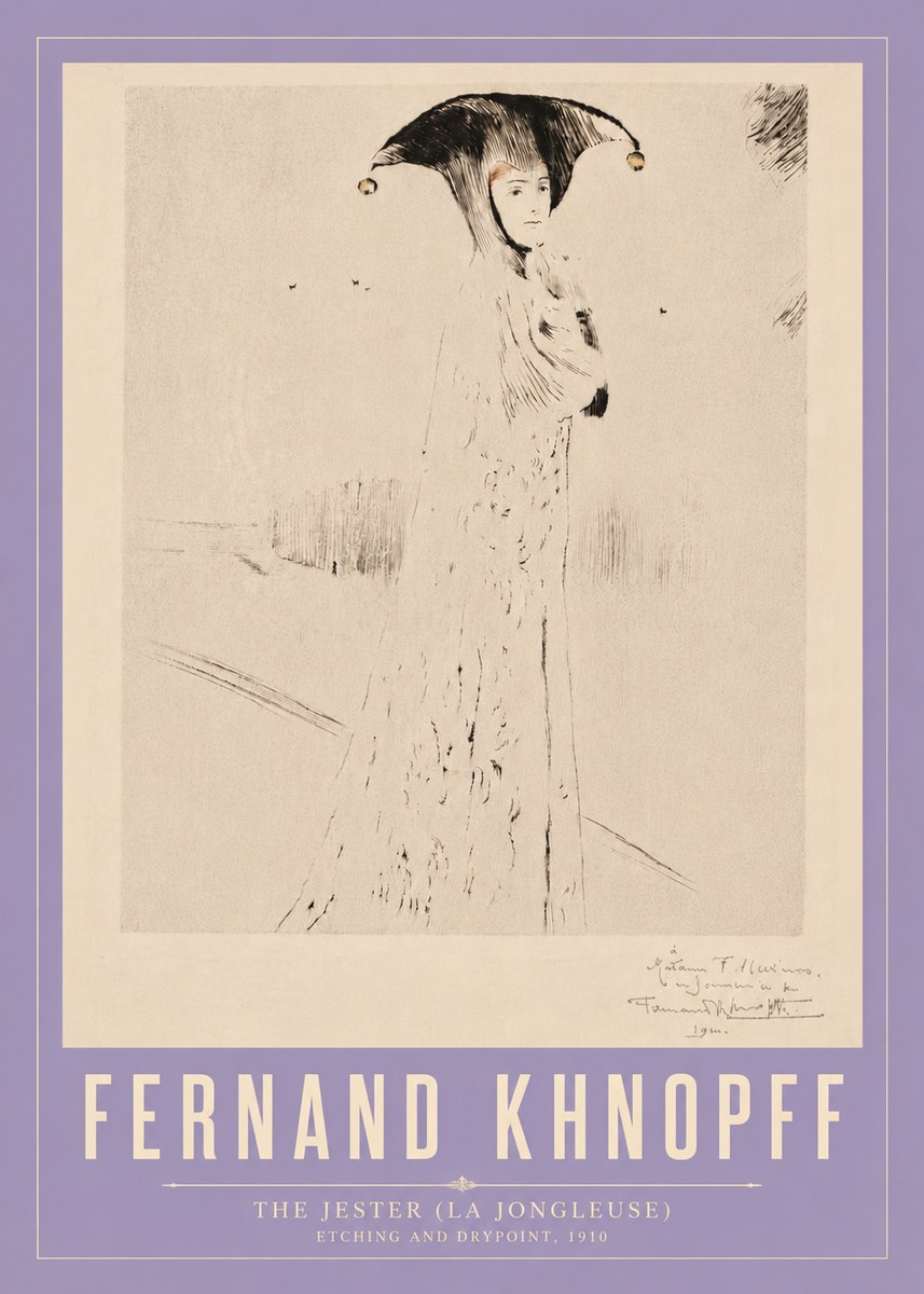 Fernand Khnopff The Jester (La Jongleuse) No4 - Plakat