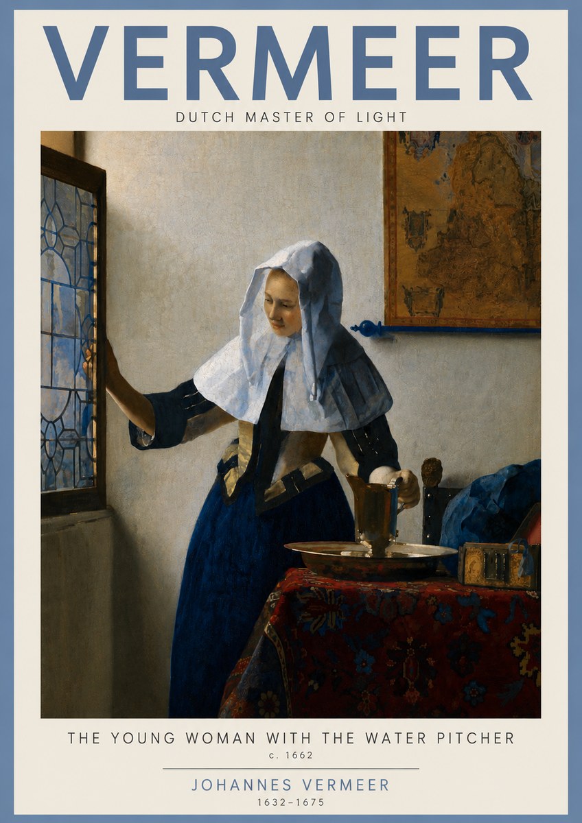 Vermeer The Young Woman with the Water Pitcher No3 - Plakat