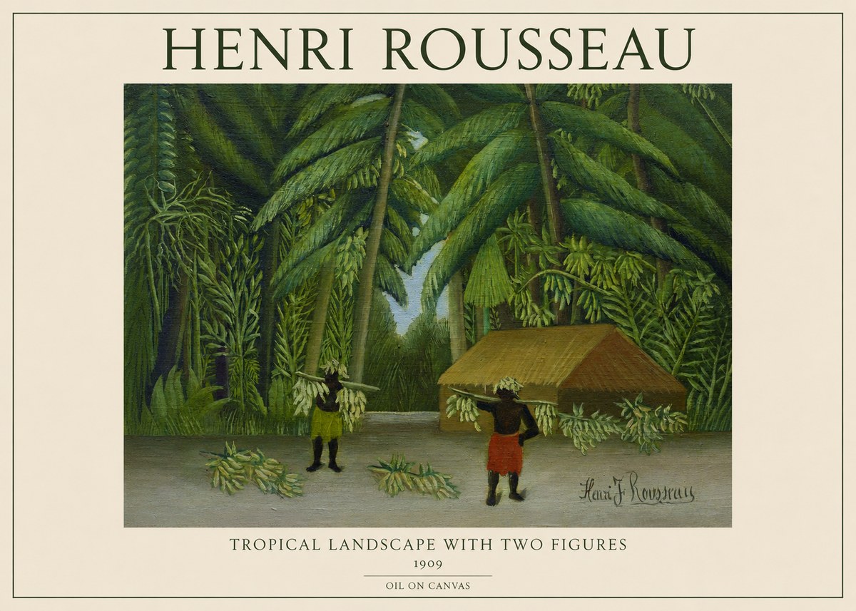 Rousseau Tropical Landscape with Two Figures No1 - Plakat