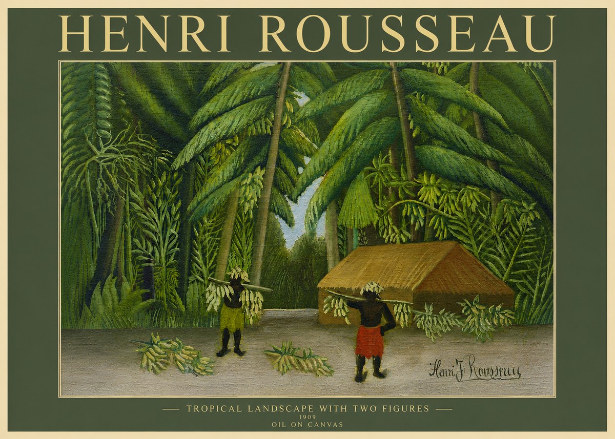 Rousseau Tropical Landscape with Two Figures No5 - Plakat