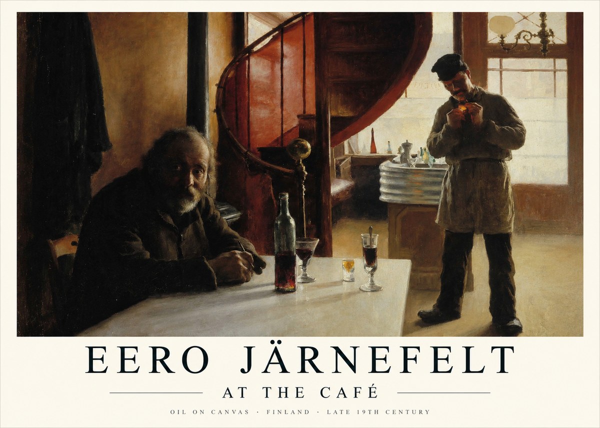 Eero Järnefelt Interior with Two Men No2 - Plakat