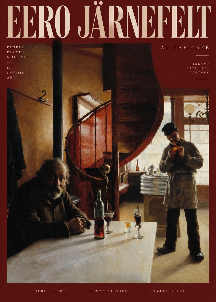 Eero Järnefelt Interior with Two Men No3 - Plakat