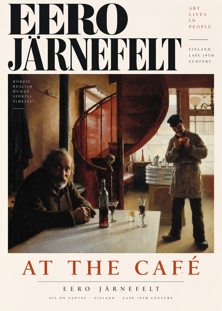 Eero Järnefelt Interior with Two Men No4 - Plakat