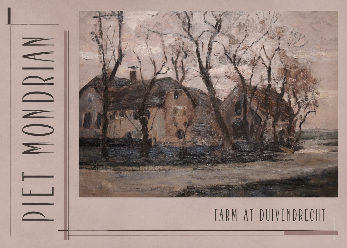 Piet Mondrian Farm at Duivendrecht No3 - Plakat
