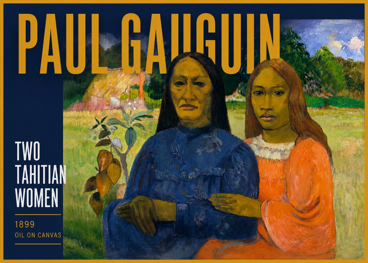 Paul Gauguin Two Tahitian Women II No4 - Plakat