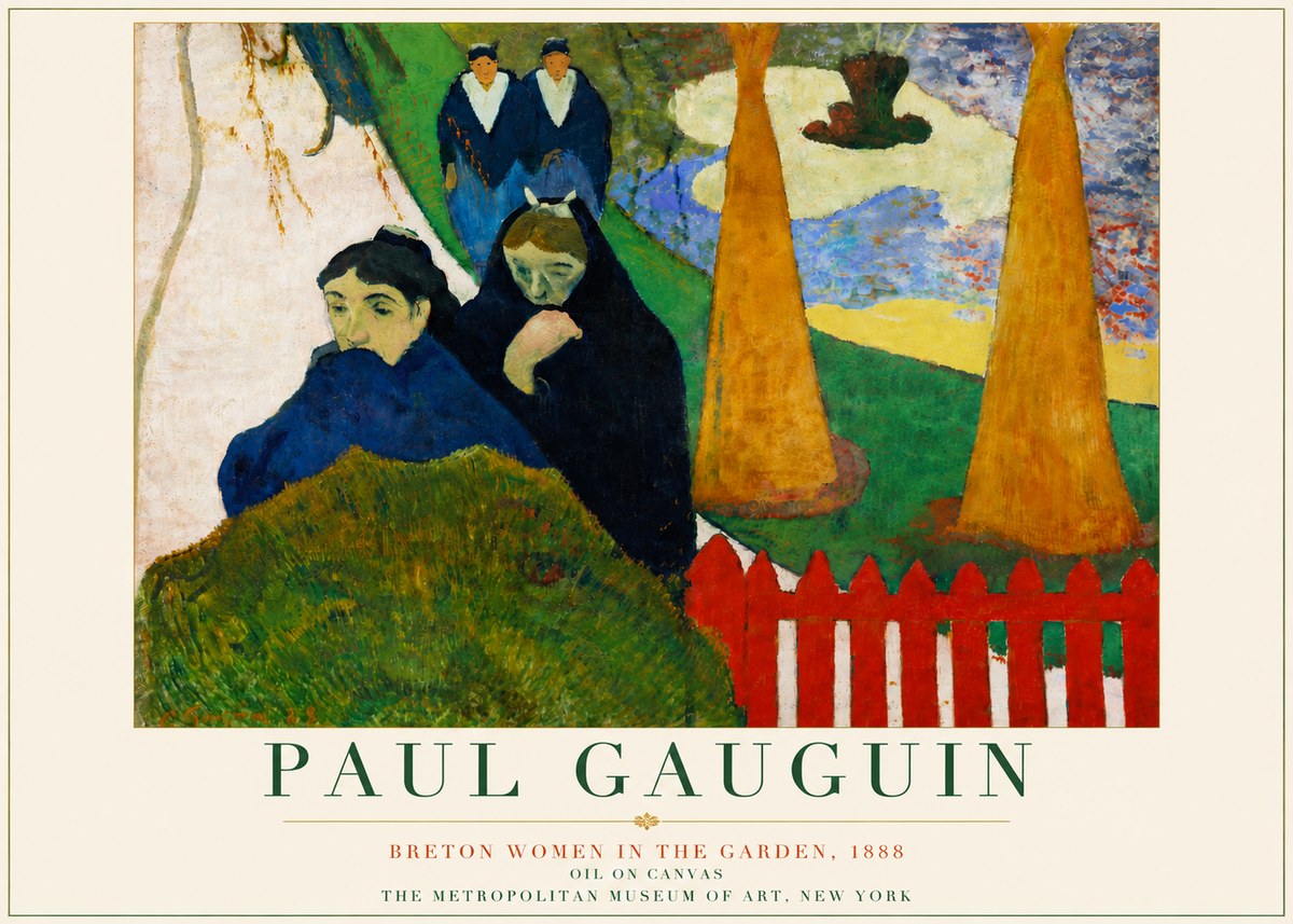 Paul Gauguin Breton Women in the Garden, 1888 No5 - Plakat