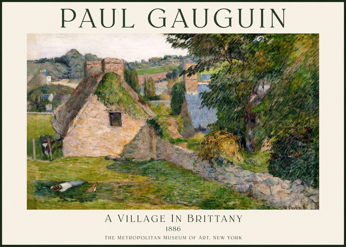 Paul Gauguin A Village in Brittany No1 - Plakat